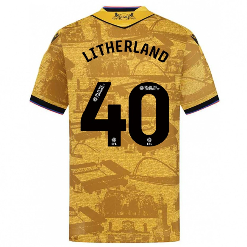 Danxen Herren Matty Litherland #40 Gold Schwarz Auswärtstrikot Trikot 2025/26 T-Shirt