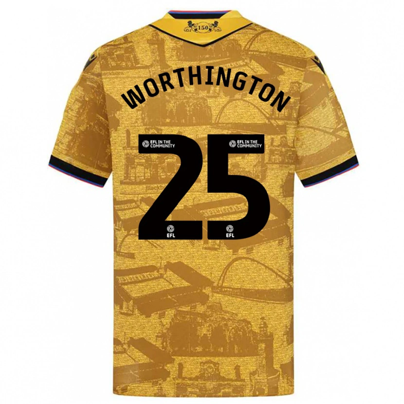 Danxen Herren Nicola Worthington #25 Gold Schwarz Auswärtstrikot Trikot 2025/26 T-Shirt