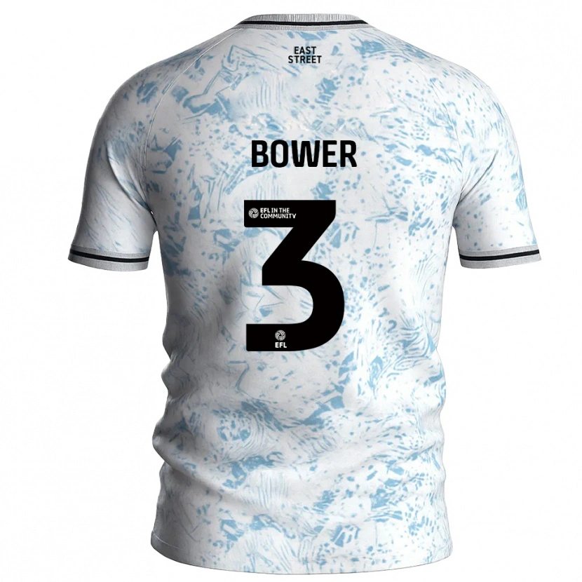 Danxen Herren Toby Bower #3 Weiß Himmelblau Auswärtstrikot Trikot 2025/26 T-Shirt