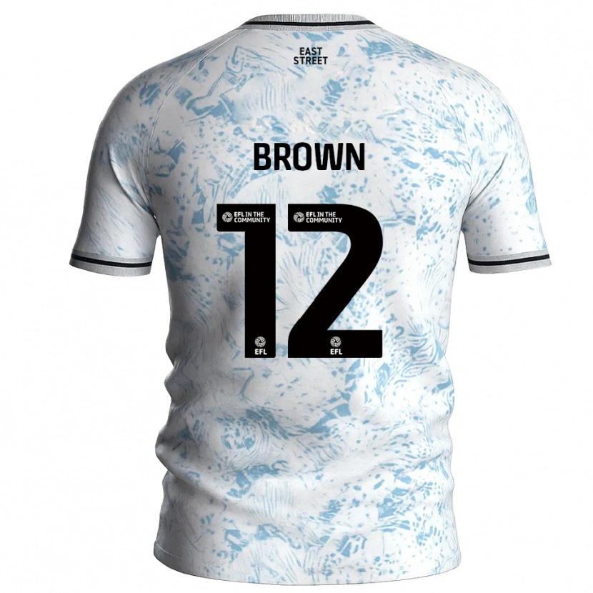 Danxen Herren Ethan Brown #12 Weiß Himmelblau Auswärtstrikot Trikot 2025/26 T-Shirt