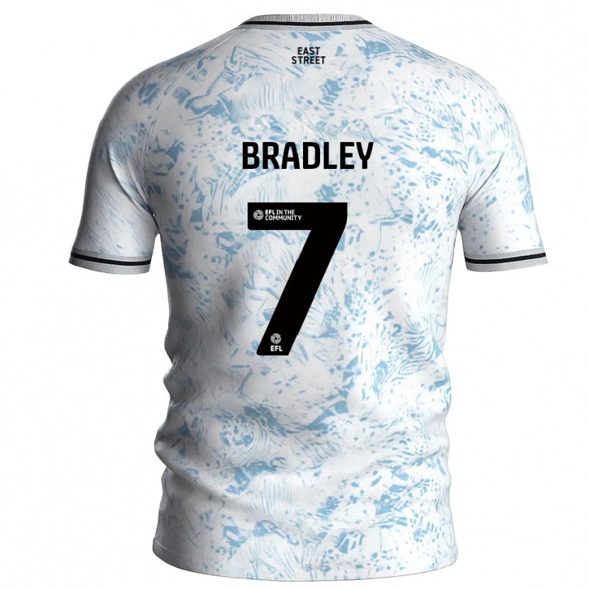 Danxen Herren Katie Bradley #7 Weiß Himmelblau Auswärtstrikot Trikot 2025/26 T-Shirt