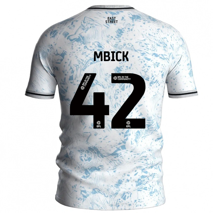 Danxen Herren Micah Mbick #42 Weiß Himmelblau Auswärtstrikot Trikot 2025/26 T-Shirt
