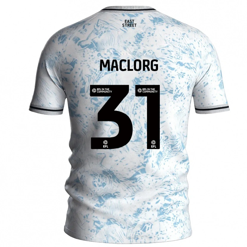 Danxen Herren Lennon Maclorg #31 Weiß Himmelblau Auswärtstrikot Trikot 2025/26 T-Shirt