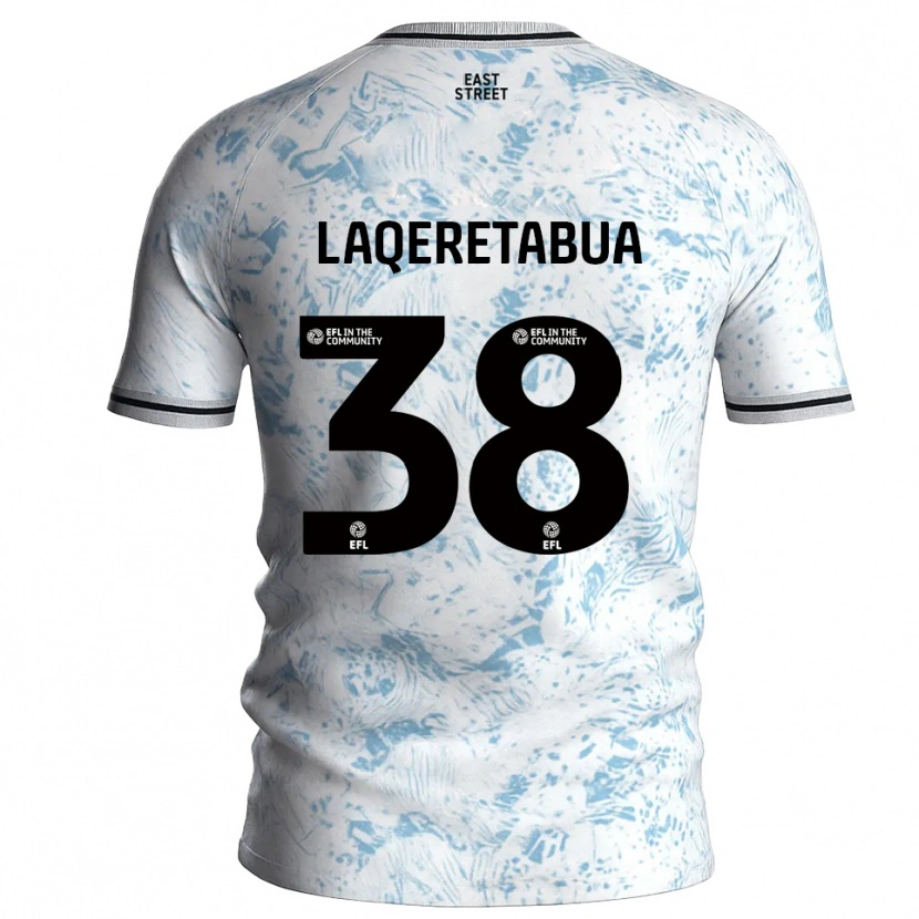 Danxen Herren Josh Laqeretabua #38 Weiß Himmelblau Auswärtstrikot Trikot 2025/26 T-Shirt