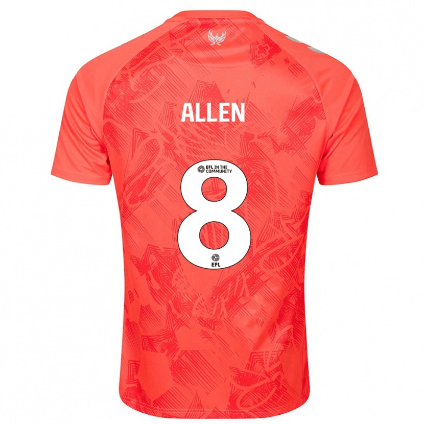 Danxen Herren Jamie Allen #8 Orange Weiß Auswärtstrikot Trikot 2025/26 T-Shirt