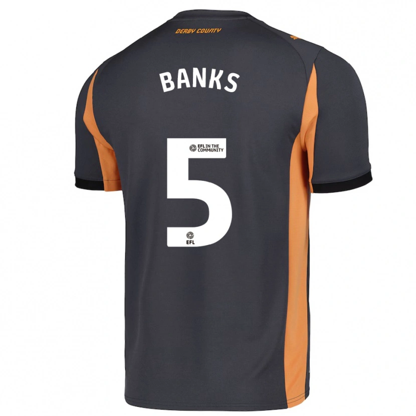 Danxen Herren Luke Banks #5 Grau Orange Schwarz Auswärtstrikot Trikot 2025/26 T-Shirt