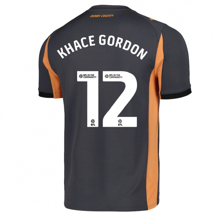 Danxen Herren Khace Gordon #12 Grau Orange Schwarz Auswärtstrikot Trikot 2025/26 T-Shirt