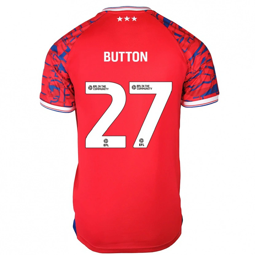 Danxen Herren David Button #27 Rot Blau Auswärtstrikot Trikot 2025/26 T-Shirt