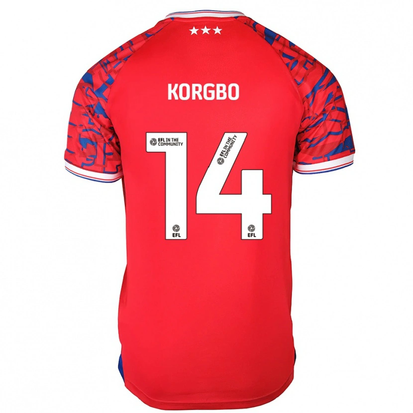 Danxen Herren Kelvin Korgbo #14 Rot Blau Auswärtstrikot Trikot 2025/26 T-Shirt