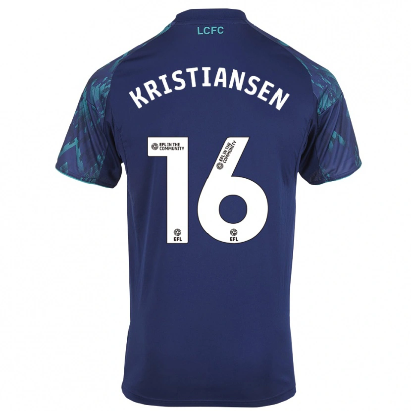 Danxen Herren Victor Kristiansen #16 Marinegrün Weiß Auswärtstrikot Trikot 2025/26 T-Shirt