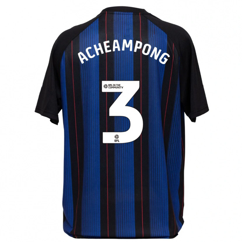 Danxen Herren Prince Acheampong #3 Blau Schwarz Auswärtstrikot Trikot 2025/26 T-Shirt