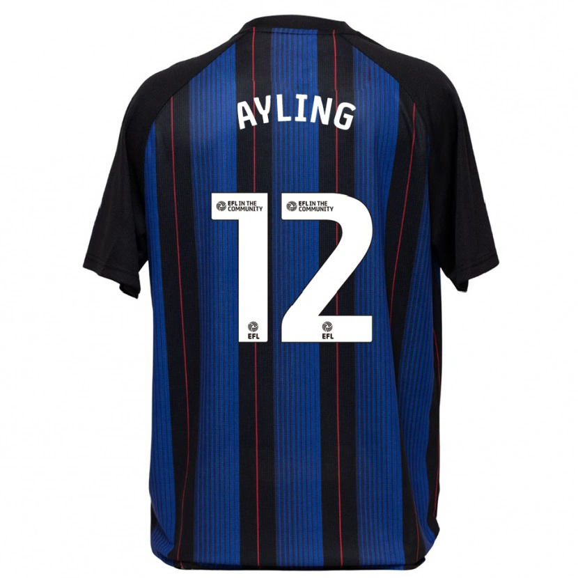 Danxen Herren Luke Ayling #12 Blau Schwarz Auswärtstrikot Trikot 2025/26 T-Shirt