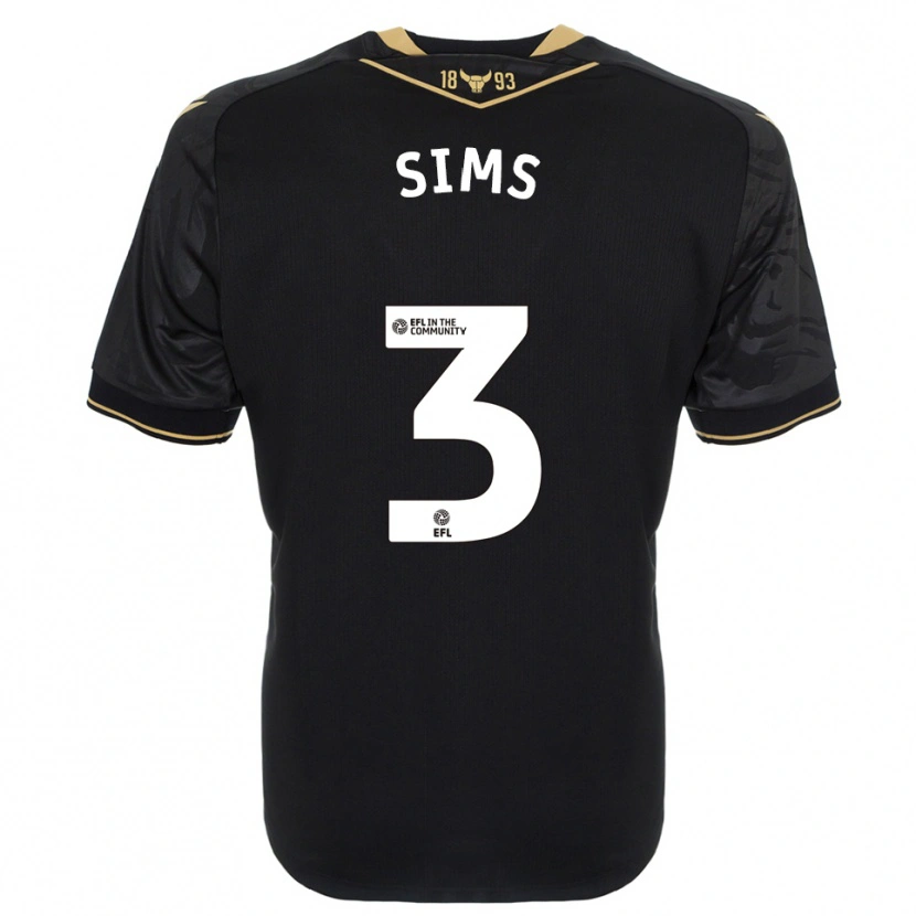 Danxen Herren Gemma Sims #3 Schwarz Gold Auswärtstrikot Trikot 2025/26 T-Shirt