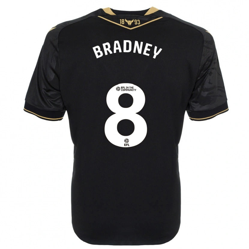 Danxen Herren Harrison Bradney #8 Schwarz Gold Auswärtstrikot Trikot 2025/26 T-Shirt