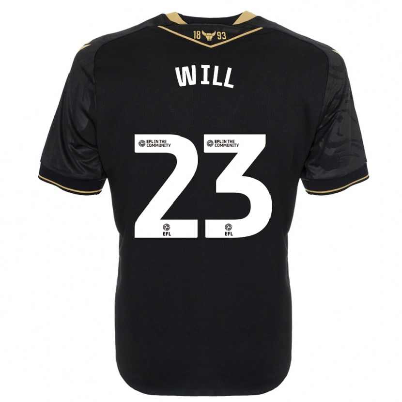 Danxen Herren Merrick Will #23 Schwarz Gold Auswärtstrikot Trikot 2025/26 T-Shirt