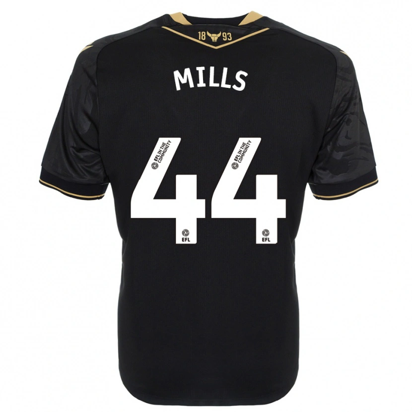 Danxen Herren Stanley Mills #44 Schwarz Gold Auswärtstrikot Trikot 2025/26 T-Shirt