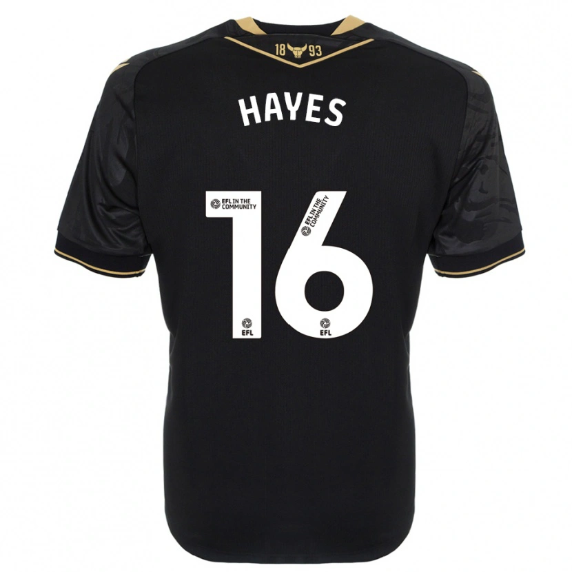 Danxen Herren Georgia Hayes #16 Schwarz Gold Auswärtstrikot Trikot 2025/26 T-Shirt