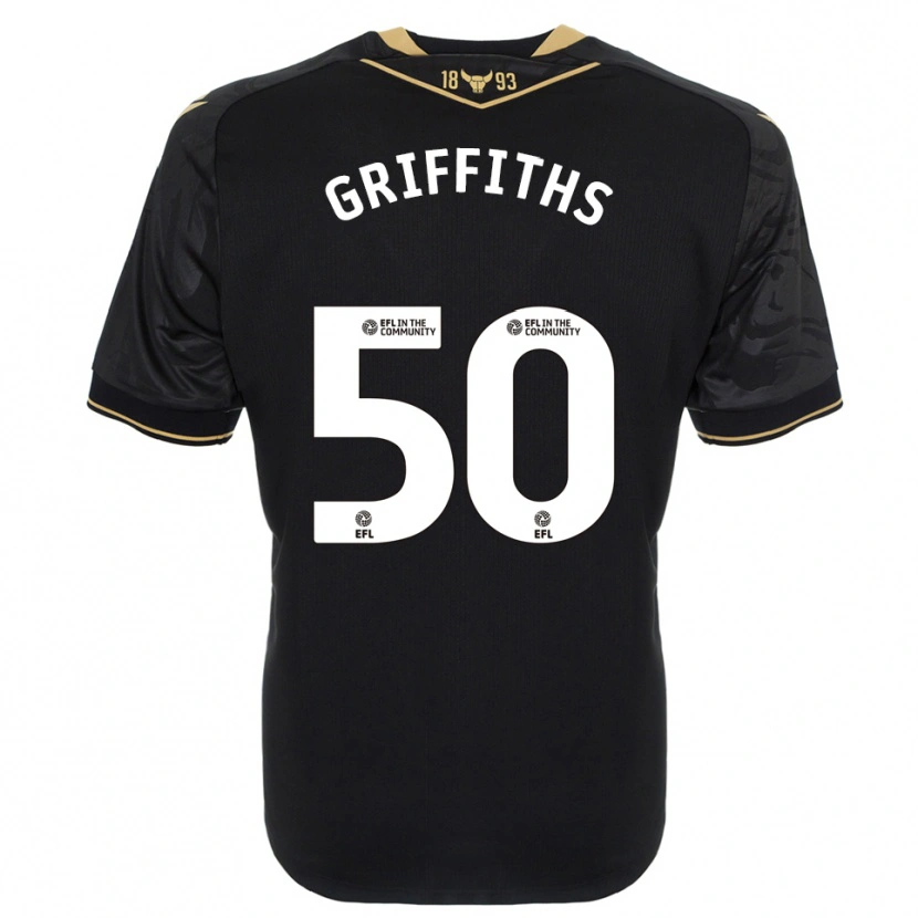 Danxen Herren Louis Griffiths #50 Schwarz Gold Auswärtstrikot Trikot 2025/26 T-Shirt