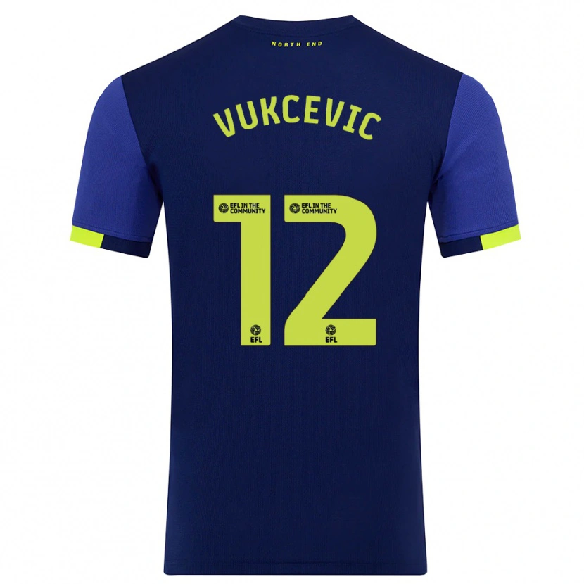 Danxen Herren Andrija Vukcevic #12 Marine Gelb Auswärtstrikot Trikot 2025/26 T-Shirt
