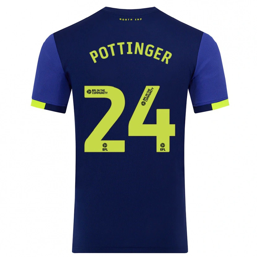Danxen Herren Kaya Pottinger #24 Marine Gelb Auswärtstrikot Trikot 2025/26 T-Shirt