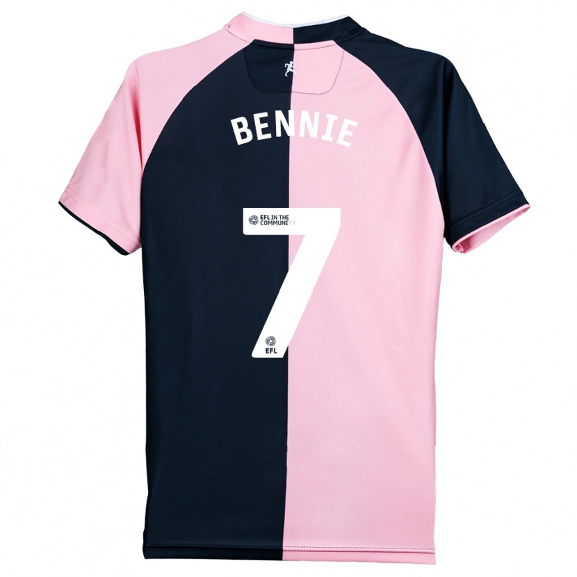 Danxen Herren Daniel Bennie #7 Pink Schwarz Auswärtstrikot Trikot 2025/26 T-Shirt