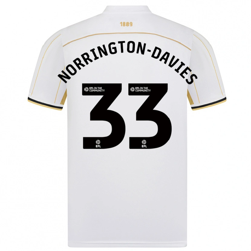 Danxen Herren Rhys Norrington-Davies #33 Weiß Gold Auswärtstrikot Trikot 2025/26 T-Shirt