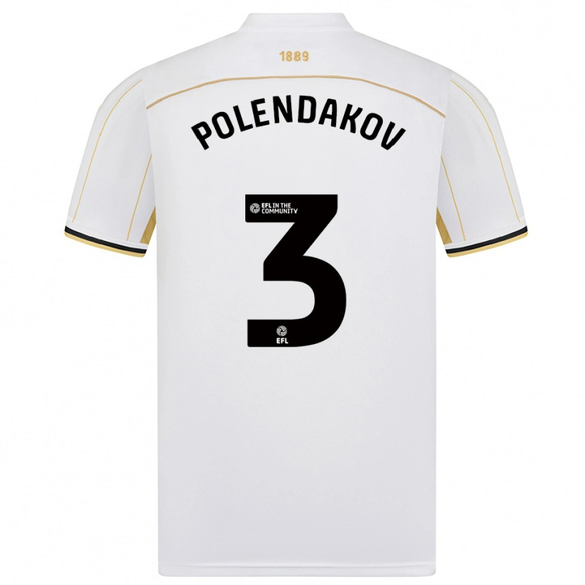 Danxen Herren Mihail Polendakov #3 Weiß Gold Auswärtstrikot Trikot 2025/26 T-Shirt
