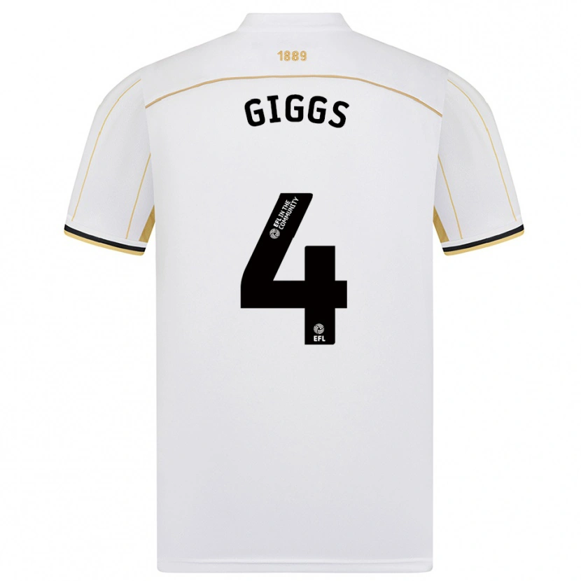 Danxen Herren Zach Giggs #4 Weiß Gold Auswärtstrikot Trikot 2025/26 T-Shirt