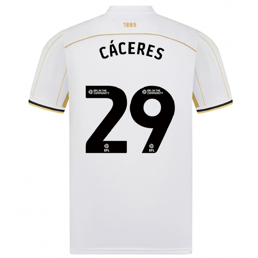 Danxen Herren Jefferson Cáceres #29 Weiß Gold Auswärtstrikot Trikot 2025/26 T-Shirt