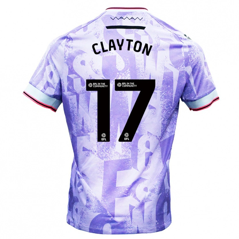 Danxen Herren Liam Clayton #17 Lila Weiß Auswärtstrikot Trikot 2025/26 T-Shirt