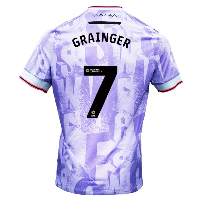 Danxen Herren William Grainger #7 Lila Weiß Auswärtstrikot Trikot 2025/26 T-Shirt