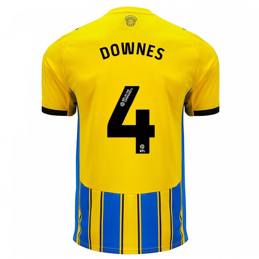 Danxen Herren Flynn Downes #4 Blau Gelb Auswärtstrikot Trikot 2025/26 T-Shirt