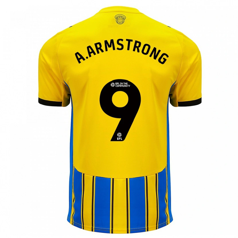 Danxen Herren Adam Armstrong #9 Blau Gelb Auswärtstrikot Trikot 2025/26 T-Shirt