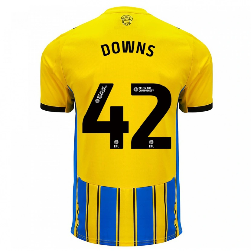 Danxen Herren Damion Downs #42 Blau Gelb Auswärtstrikot Trikot 2025/26 T-Shirt