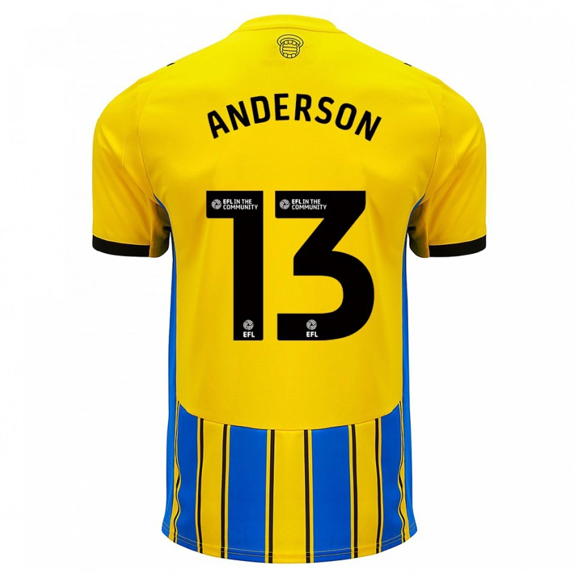 Danxen Herren Calum Anderson #13 Blau Gelb Auswärtstrikot Trikot 2025/26 T-Shirt