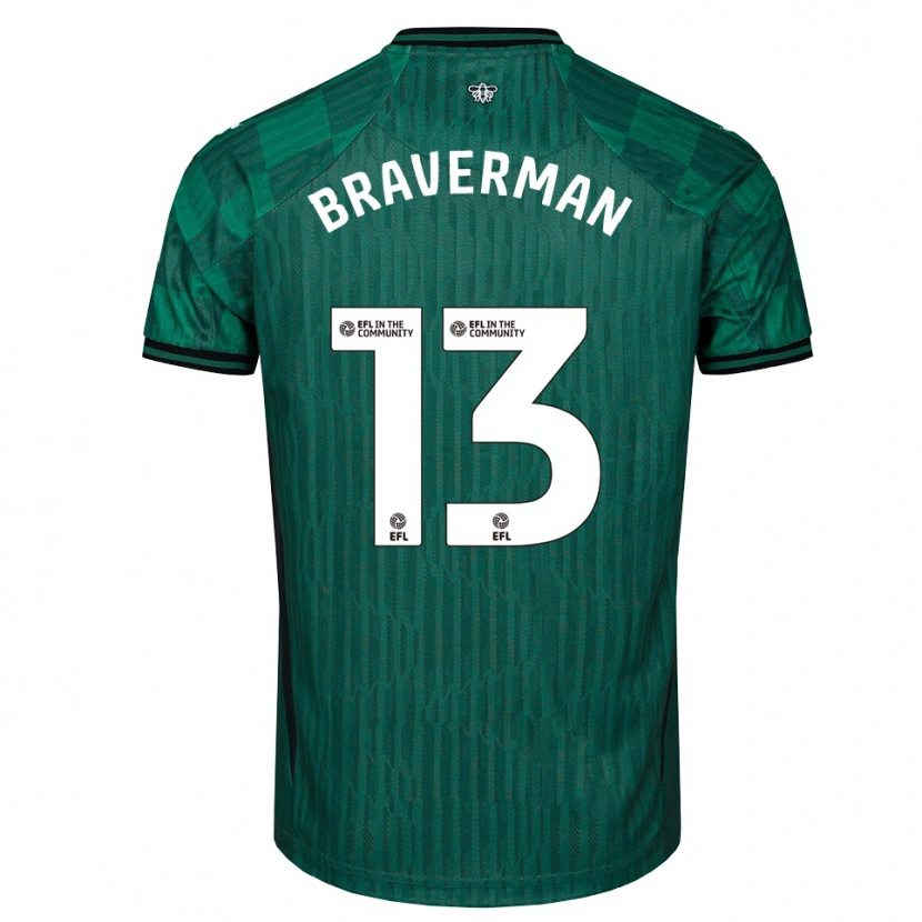 Danxen Herren Zack Braverman #13 Grün Schwarz Auswärtstrikot Trikot 2025/26 T-Shirt