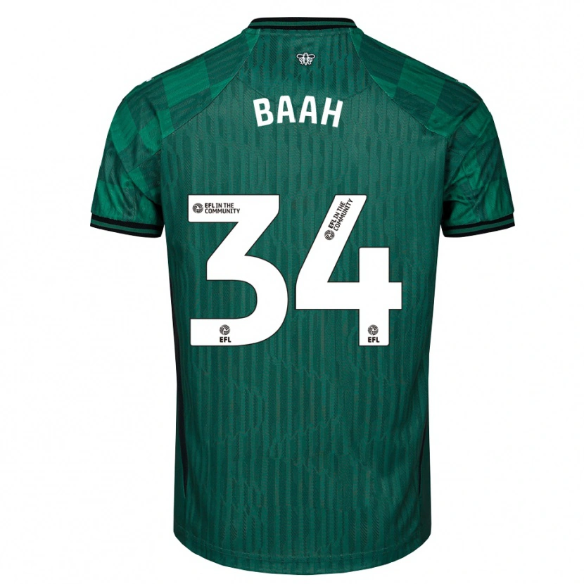 Danxen Herren Kwadwo Baah #34 Grün Schwarz Auswärtstrikot Trikot 2025/26 T-Shirt