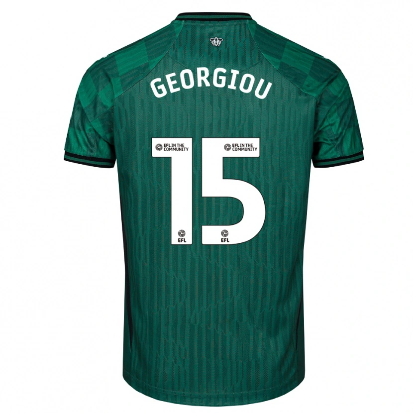 Danxen Herren Andria Georgiou #15 Grün Schwarz Auswärtstrikot Trikot 2025/26 T-Shirt
