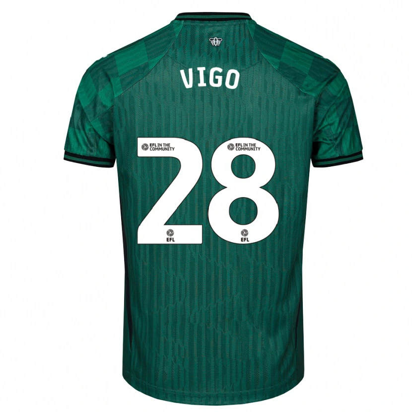 Danxen Herren Francesca Vigo #28 Grün Schwarz Auswärtstrikot Trikot 2025/26 T-Shirt