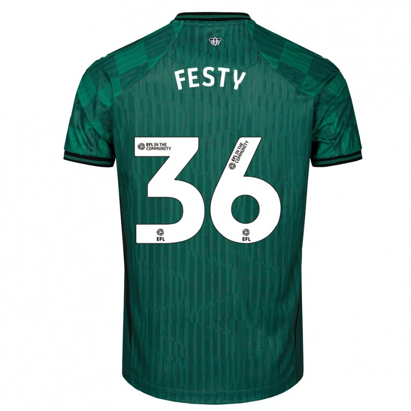 Danxen Herren Festy Ebosele #36 Grün Schwarz Auswärtstrikot Trikot 2025/26 T-Shirt
