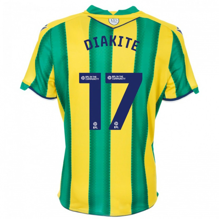 Danxen Herren Ousmane Diakité #17 Gelb Grün Auswärtstrikot Trikot 2025/26 T-Shirt