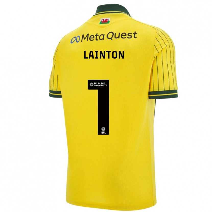 Danxen Herren Rob Lainton #1 Gelb Grün Auswärtstrikot Trikot 2025/26 T-Shirt
