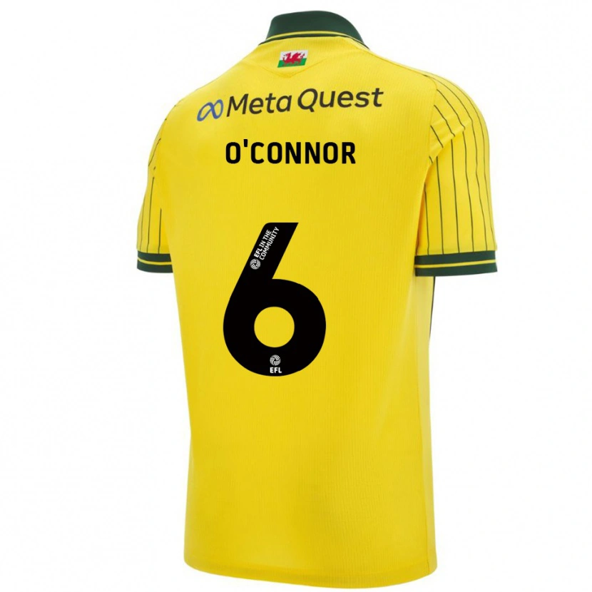 Danxen Herren Thomas O'connor #6 Gelb Grün Auswärtstrikot Trikot 2025/26 T-Shirt