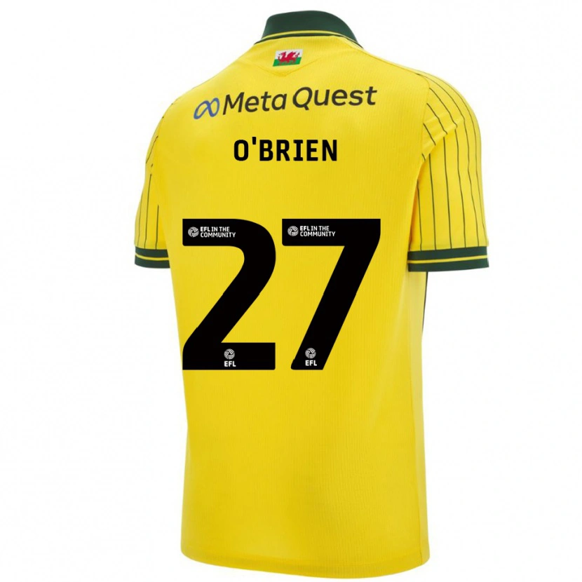 Danxen Herren Lewis O'brien #27 Gelb Grün Auswärtstrikot Trikot 2025/26 T-Shirt