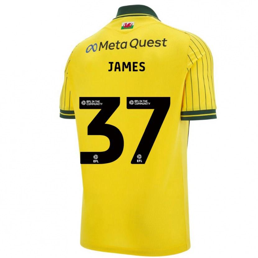 Danxen Herren Matty James #37 Gelb Grün Auswärtstrikot Trikot 2025/26 T-Shirt