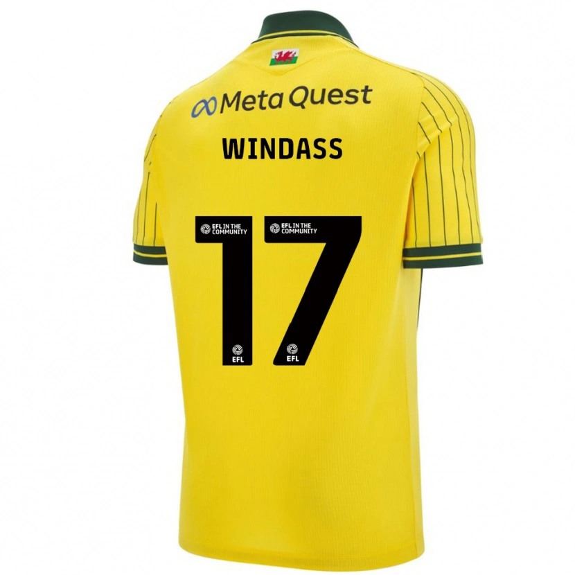 Danxen Herren Josh Windass #17 Gelb Grün Auswärtstrikot Trikot 2025/26 T-Shirt