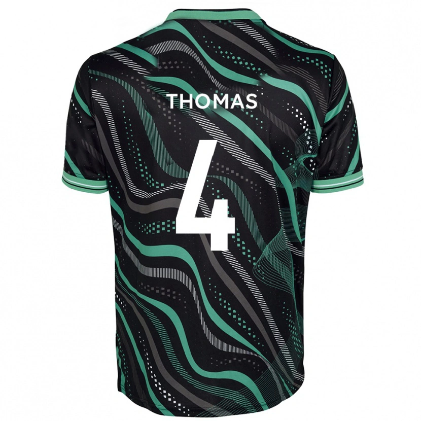 Danxen Herren Terell Thomas #4 Schwarz Grün Auswärtstrikot Trikot 2025/26 T-Shirt