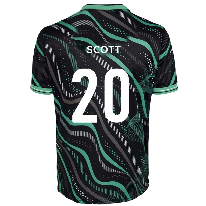 Danxen Herren Cedwyn Scott #20 Schwarz Grün Auswärtstrikot Trikot 2025/26 T-Shirt