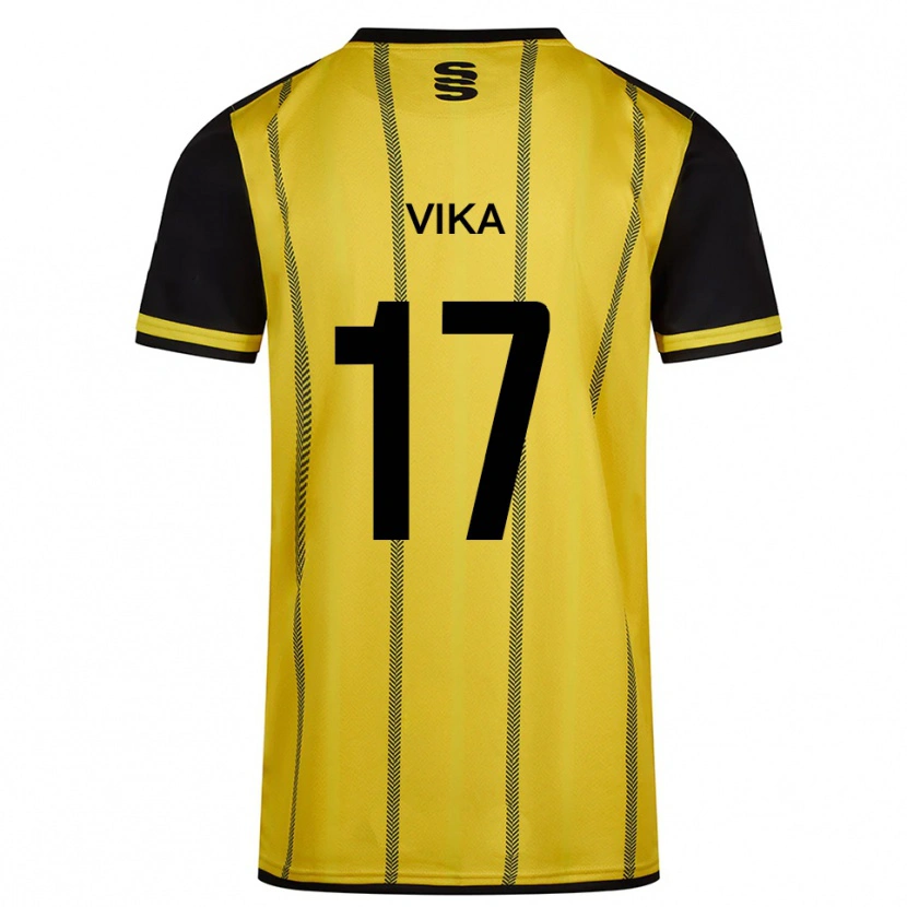 Danxen Herren Destin Vika #17 Gelb Schwarz Auswärtstrikot Trikot 2025/26 T-Shirt