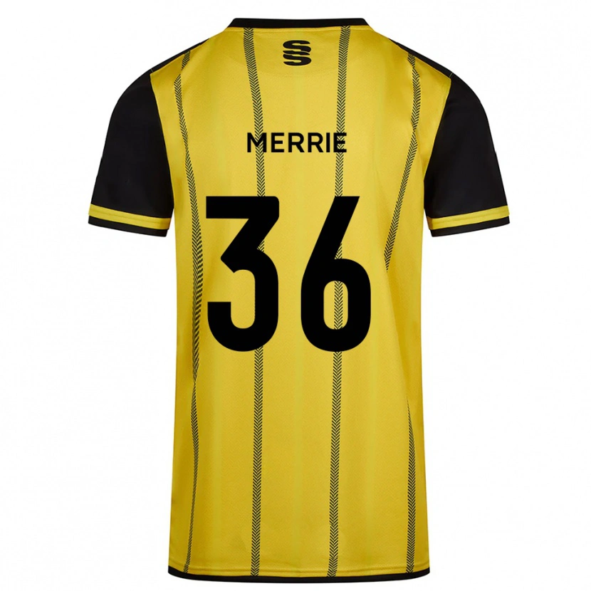 Danxen Herren Chris Merrie #36 Gelb Schwarz Auswärtstrikot Trikot 2025/26 T-Shirt